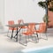 Armen Living Koala and Shasta 5 Piece Outdoor Patio Dining Set in Light Eucalyptus Wood and Tangerine Rope 840254336414 - alternate 6